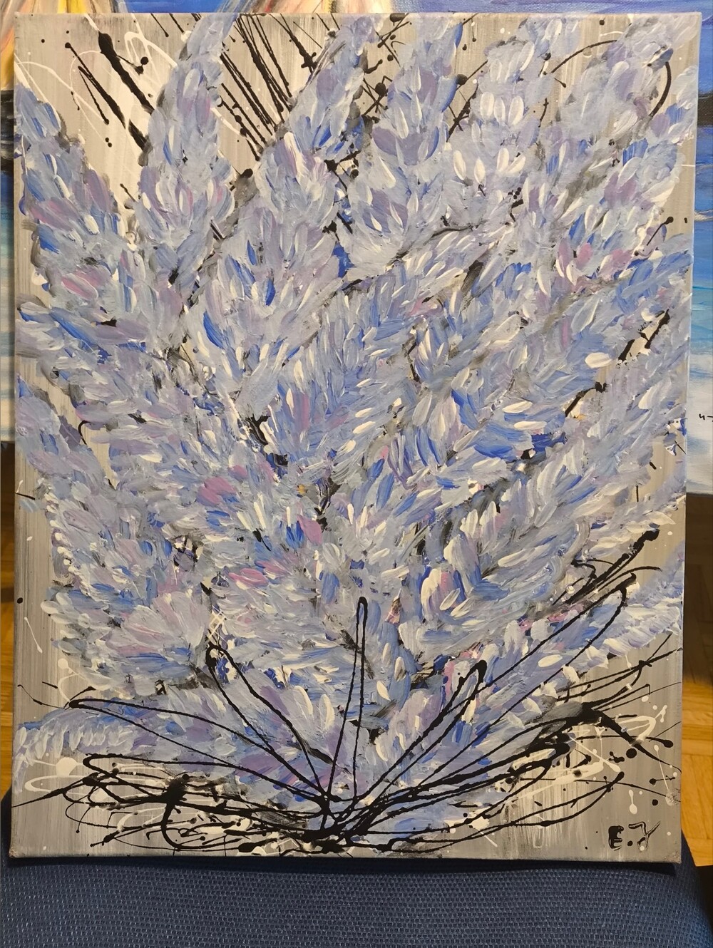 Abstract Lavender Bouquet Canvas Art - Unbranded